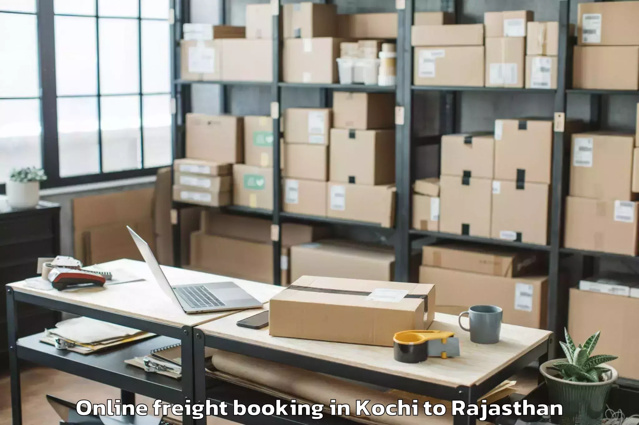 Book Kochi to Ramganj Mandi Online Freight Booking Online